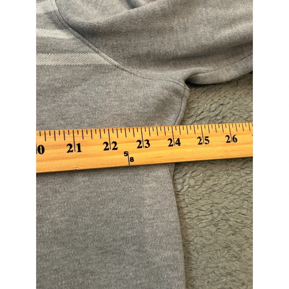 Banana Republic Mens Tall Large Gray Striped Quarter Zip Cotton Pullover Sweater